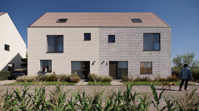Voorgevel woningen 3 en 4